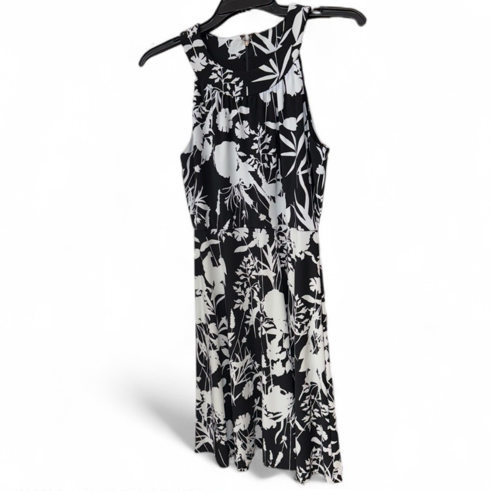 **SOLD**Tommy Hilfiger Black White Floral Halter Fit & Flare Dress - Picture 4 of 8